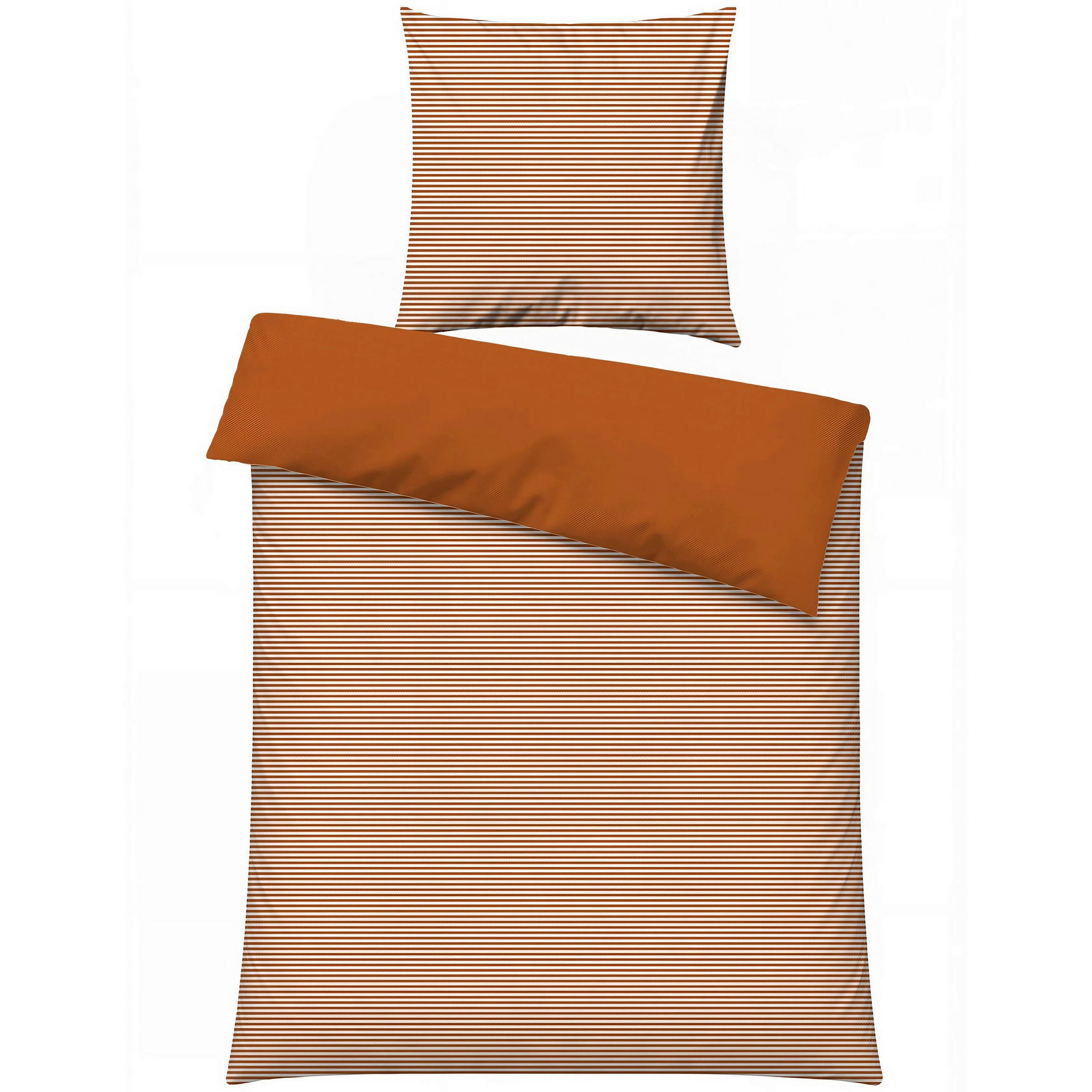 BETTWÄSCHE 135/200 cm  - Dunkelorange/Dunkelblau, Basics, Textil (135/200cm)