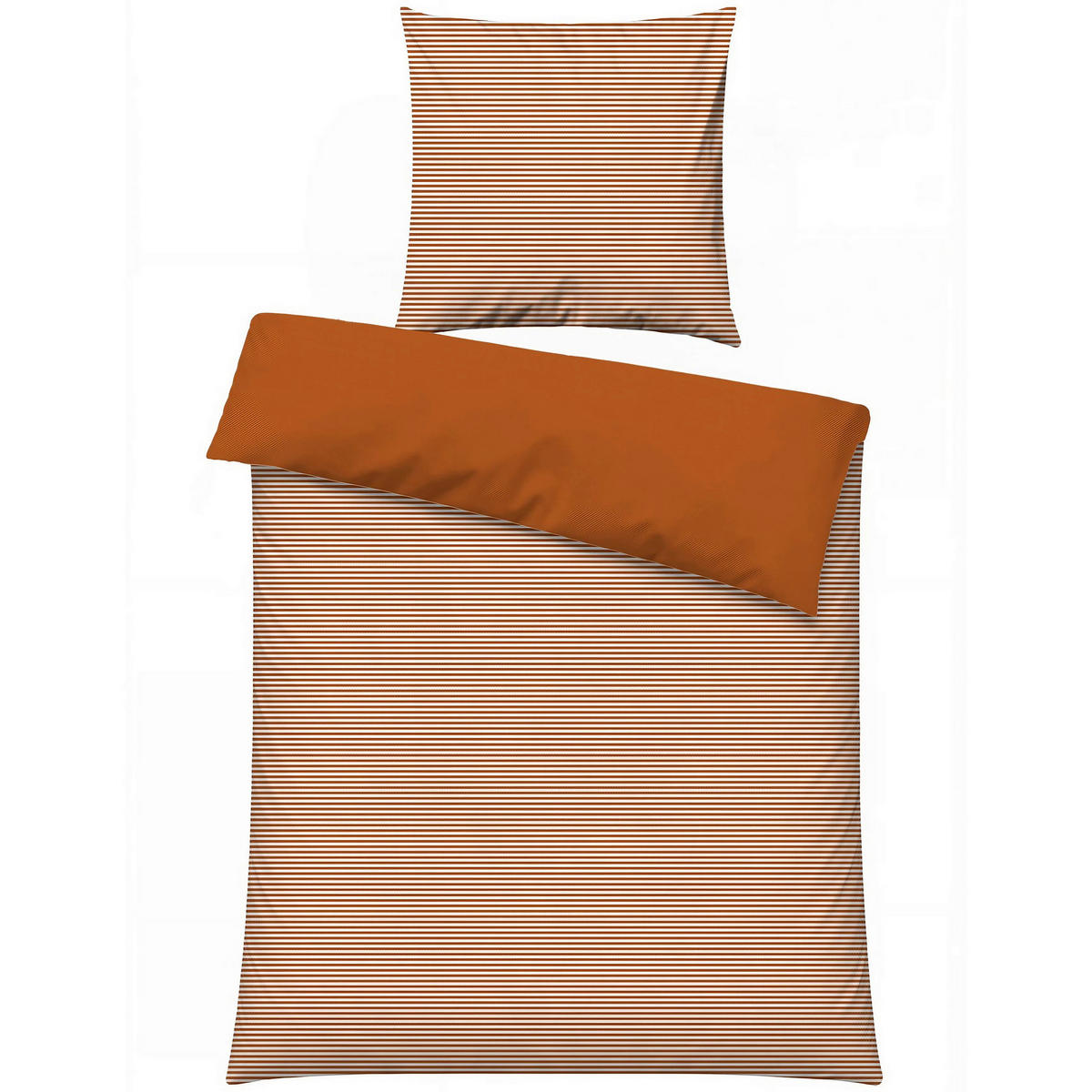 BETTWÄSCHE 135/200 cm  - Dunkelorange/Dunkelblau, Basics, Textil (135/200cm)