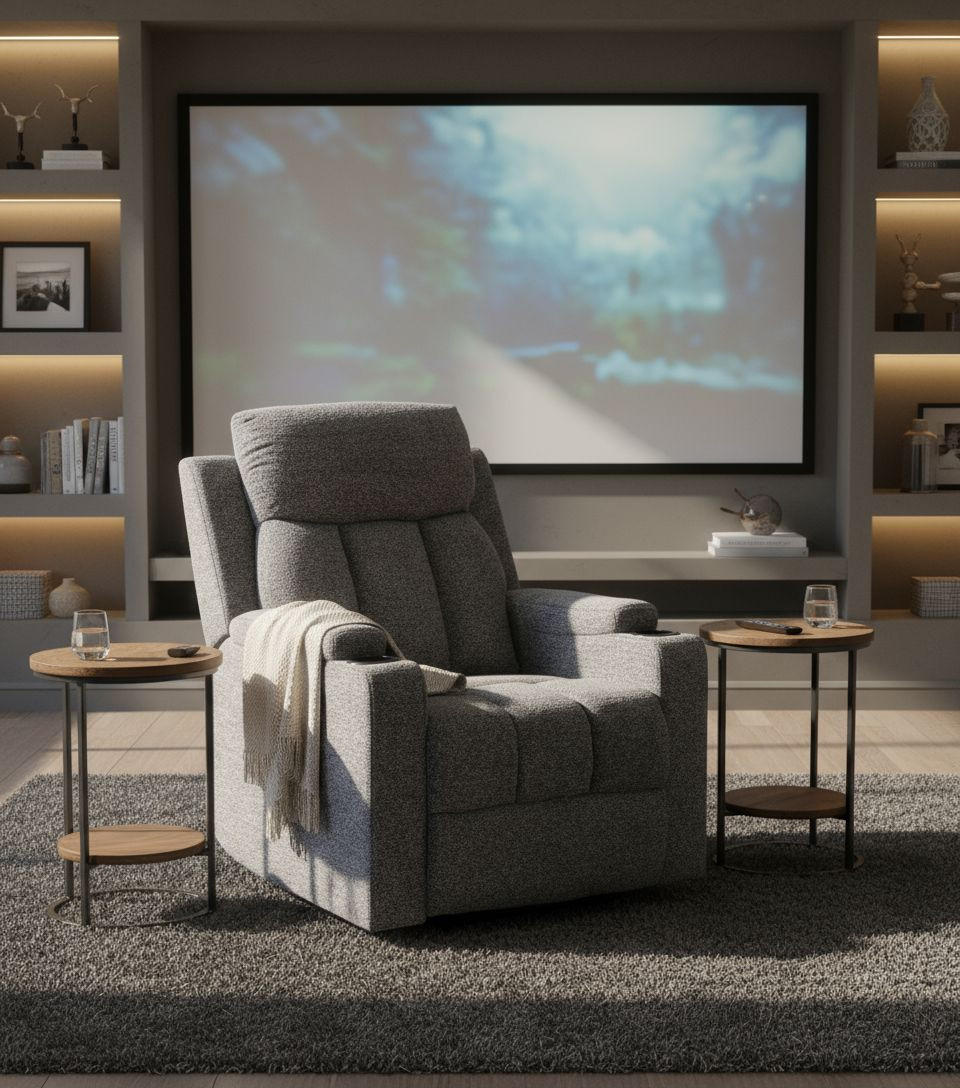 TV KRESLO, textil, sivá - čierna/sivá, Modern, kov/textil (81/99/95cm) - MID.YOU