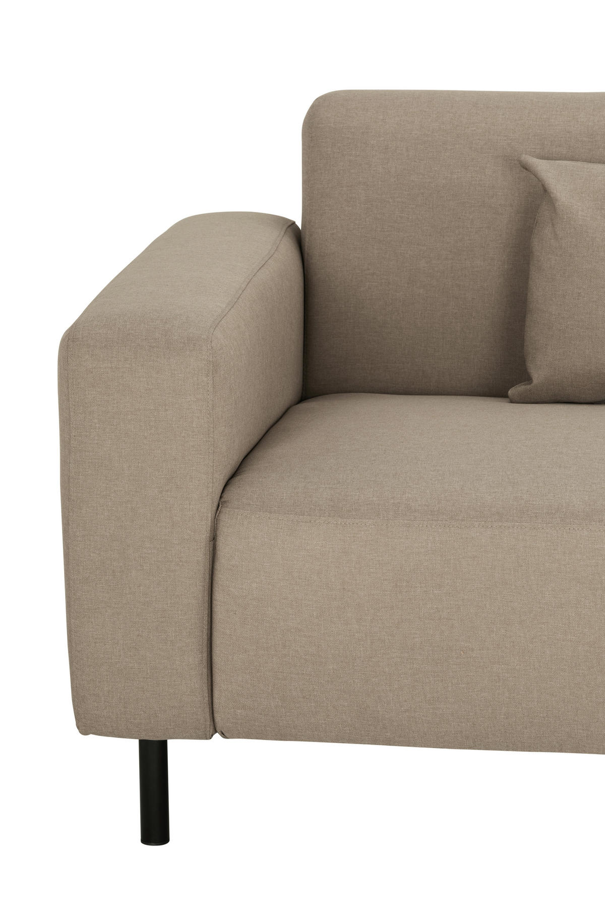 KÉTÜLÉSES KANAPÉ textil bézs  - bézs/fekete, Modern, textil/fém (204/76/79cm) - P & B