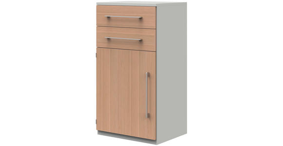 AKTENSCHRANK Eichefarben, Hellgrau  - Eichefarben/Hellgrau, Design, Holzwerkstoff (60/111,7/43cm) - Moderano