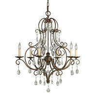 KRONLEUCHTER Chateau 63.8/68.3 cm  - Bronzefarben, KONVENTIONELL, Glas/Metall (63.8/68.3cm) - Elstead Lighting