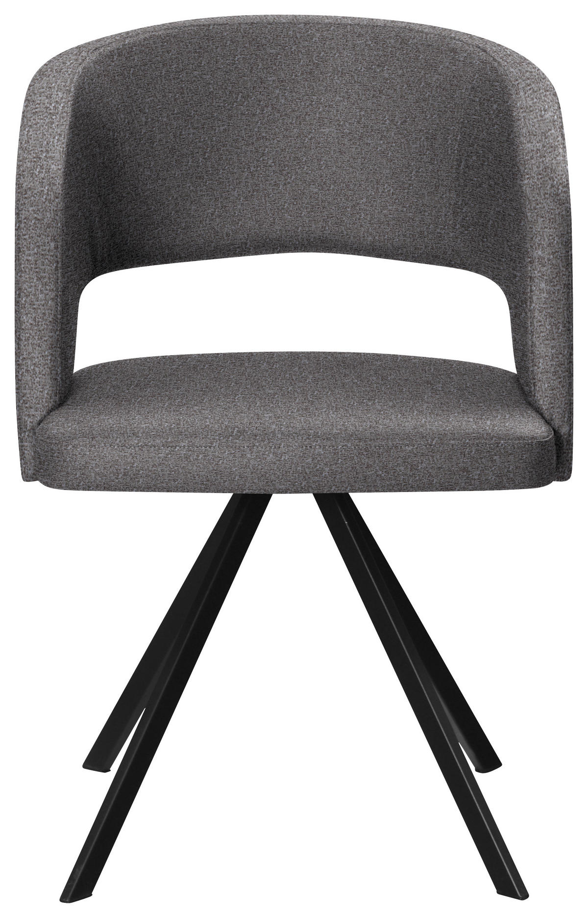 ARMLEHNSTUHL  in Stahl Samt  - Schwarz/Grau, KONVENTIONELL, Textil/Metall (56/84/59cm) - Moderano