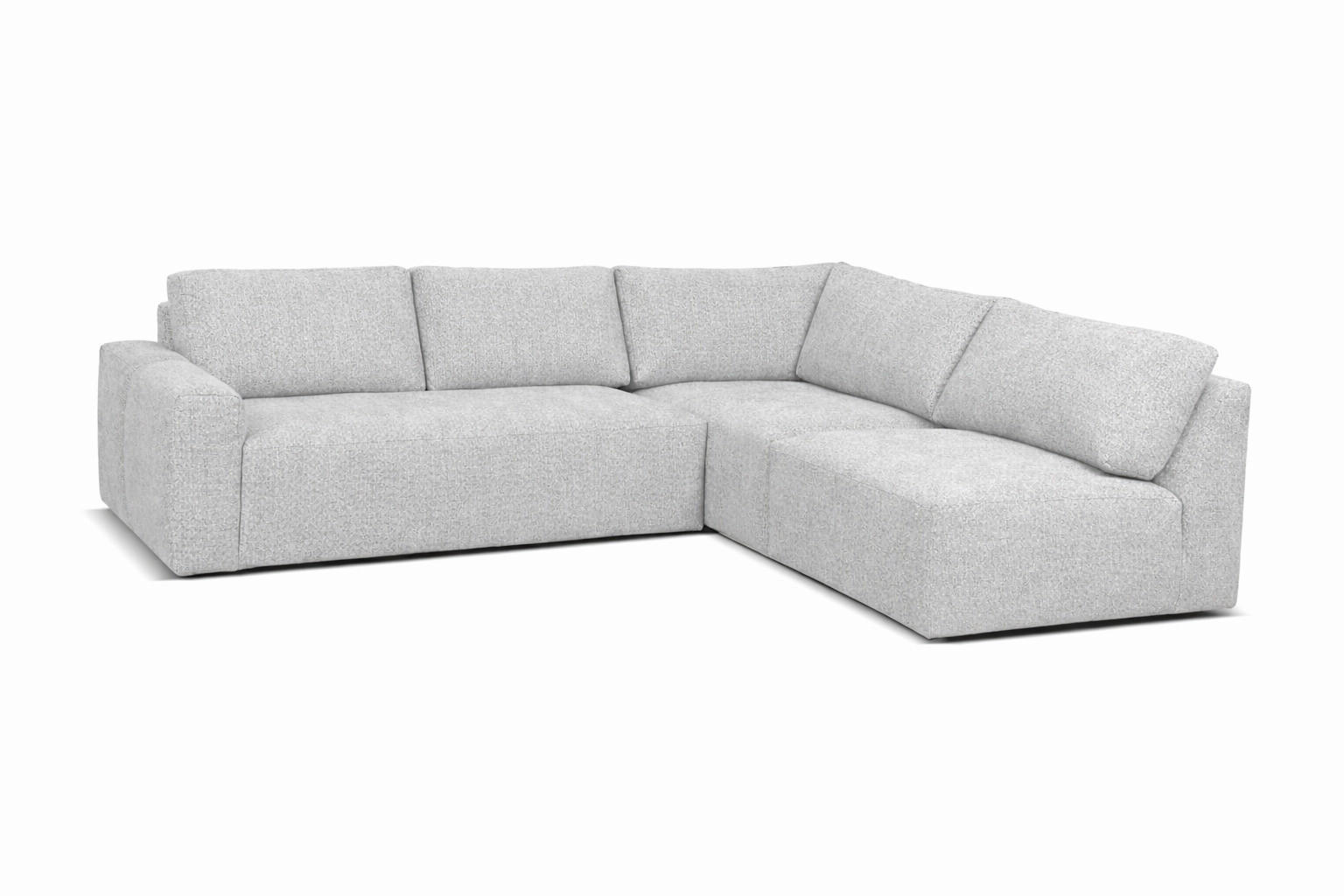 ECKSOFA MAZA Hellgrau  - Hellgrau/Schwarz, Design, Textil (275/237cm) - Livetastic