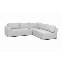 ECKSOFA MAZA Hellgrau  - Hellgrau/Schwarz, Design, Textil (275/237cm) - Livetastic