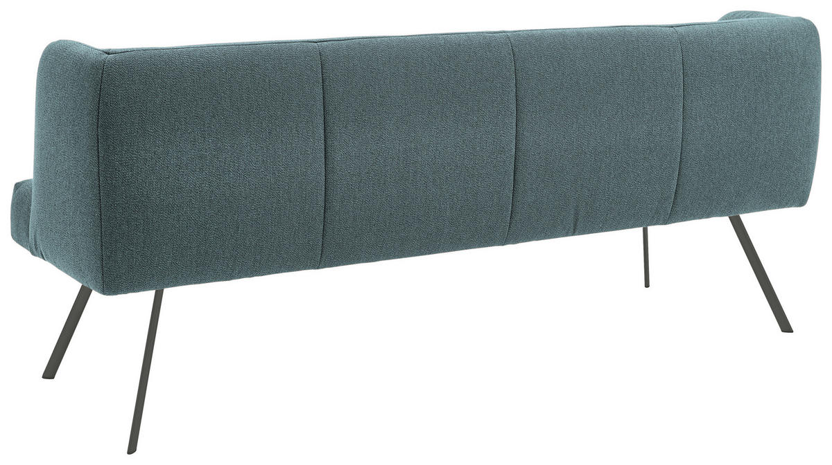 SITZBANK in Metall, Textil Anthrazit, Türkis  - Türkis/Anthrazit, Design, Textil/Metall (230/87/64cm) - Venjakob