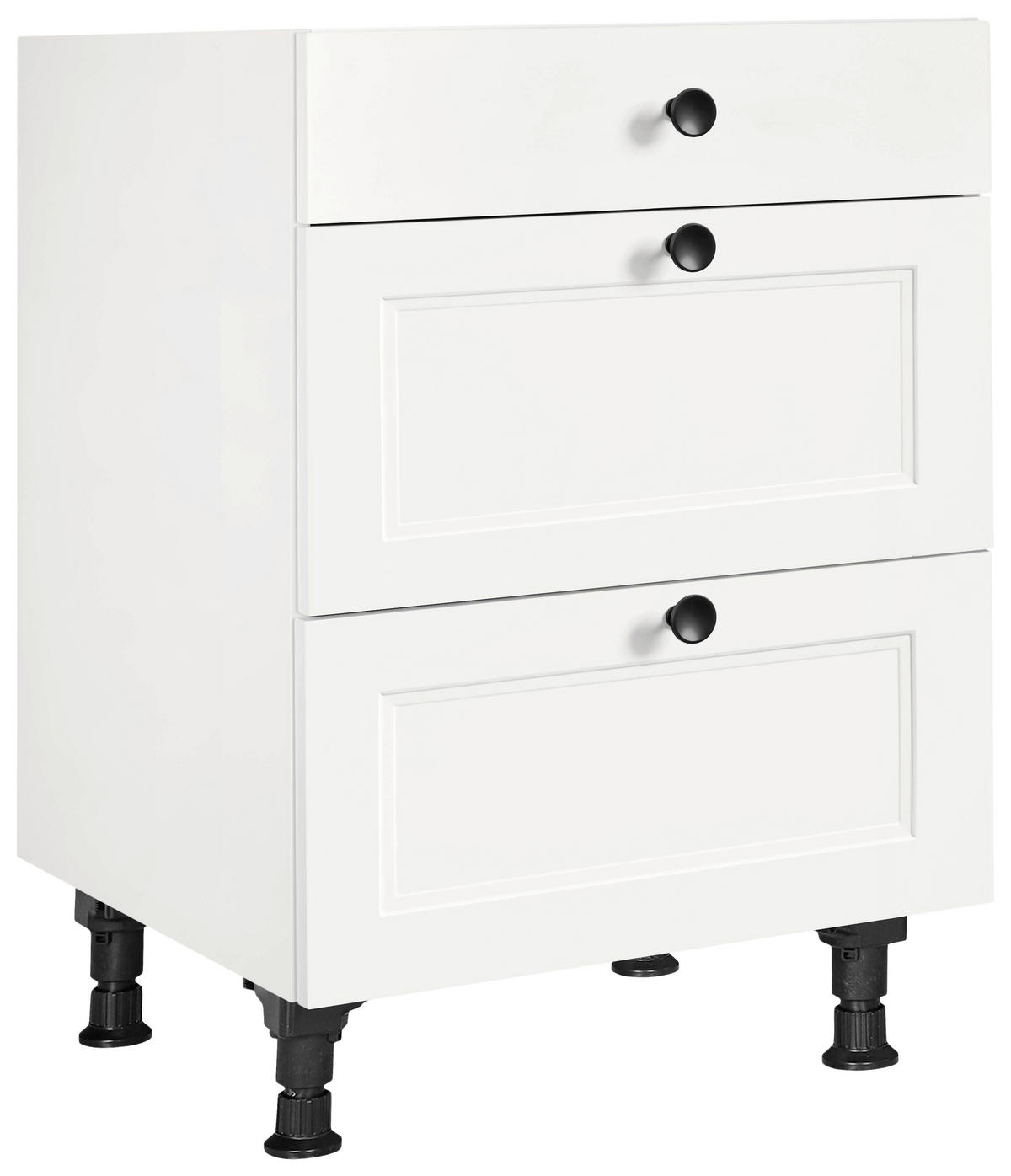 SCHUBKASTENUNTERSCHRANK 60/87/56 cm  in Weiß  - Schwarz/Weiß, MODERN, Holzwerkstoff/Metall (60/87/56cm) - Nobilia