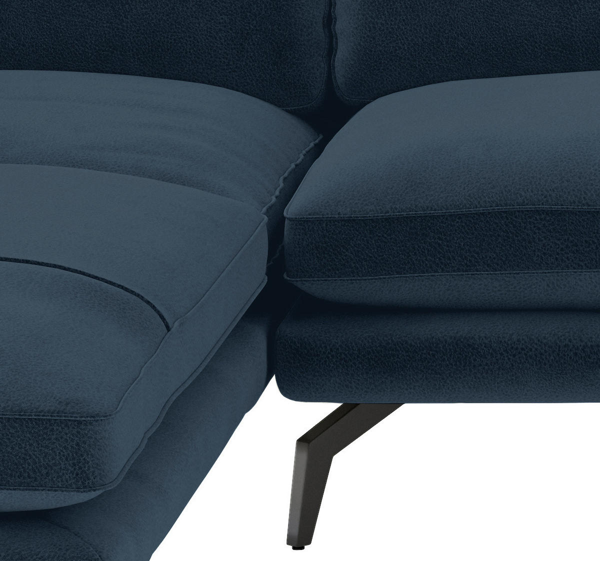 SITZGARNITUR in Flachgewebe Dunkelblau  - Schwarz/Dunkelblau, Design, Textil/Metall (202/250cm) - Livetastic