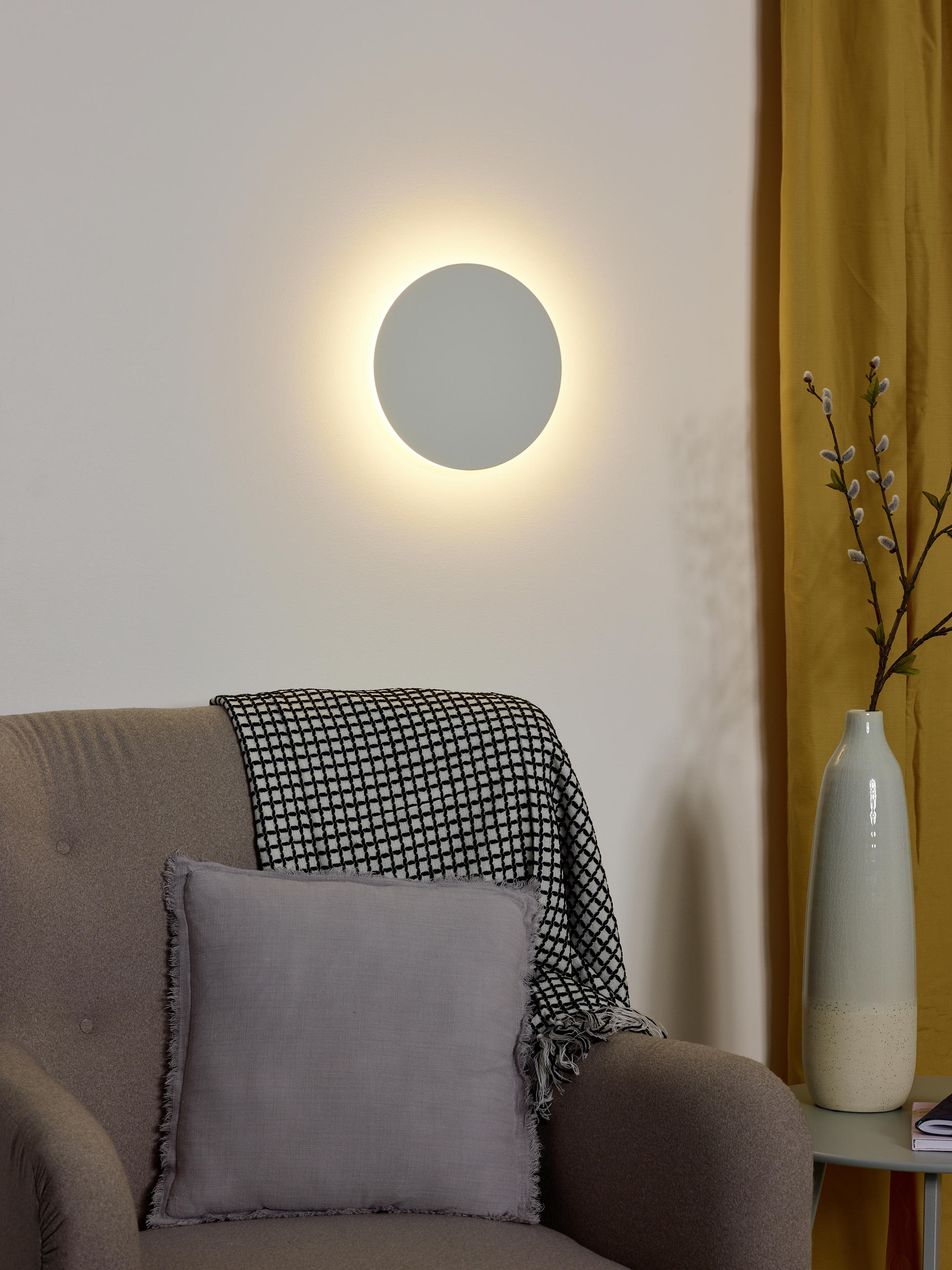LED-WANDLEUCHTE 25/3.5 cm   - Weiß, Design, Metall (25/3.5cm) - Lucide