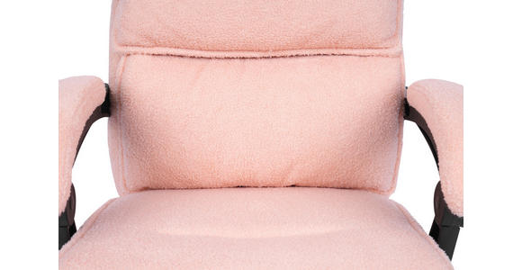 CHEFSESSEL Teddystoff Pink - Pink/Schwarz, Design, Kunststoff/Textil (64,5/112/120/65cm) - Carryhome