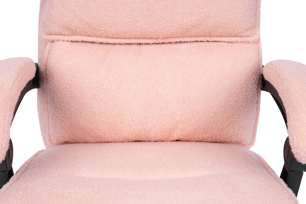 CHEFSESSEL Teddystoff Rosa  - Schwarz/Rosa, Design, Kunststoff/Textil (64,5/112/120/65cm) - Carryhome