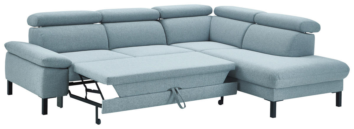 SJEDEĆA GARNITURA drvni materijal, drvo, tekstil  tirkizna, plavkastosiva   - tirkizna/plavkastosiva, Moderno, drvni materijal/drvo (272/217cm) - Pure Home Comfort