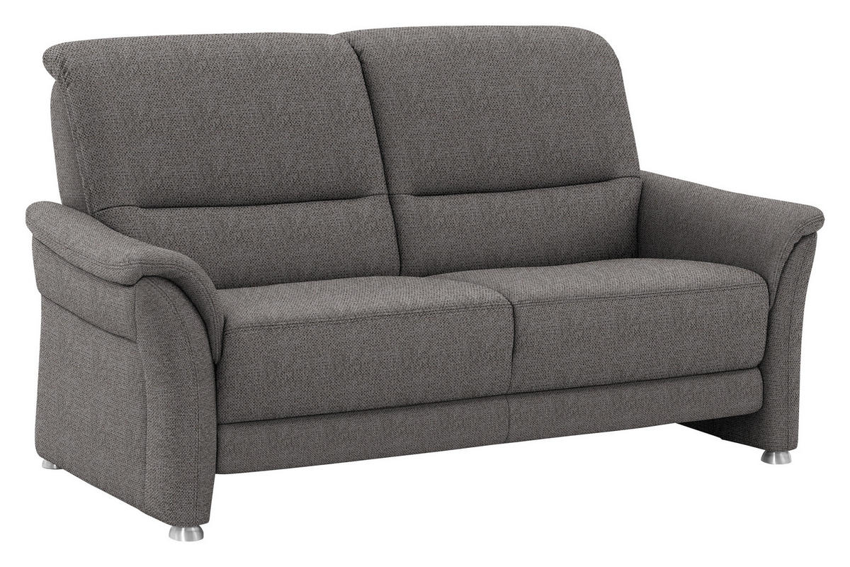 SITZGARNITUR  in Flachgewebe Dunkelbraun  - Dunkelbraun/Alufarben, KONVENTIONELL, Textil/Metall (198/172/96/93cm) - Beldomo Premium