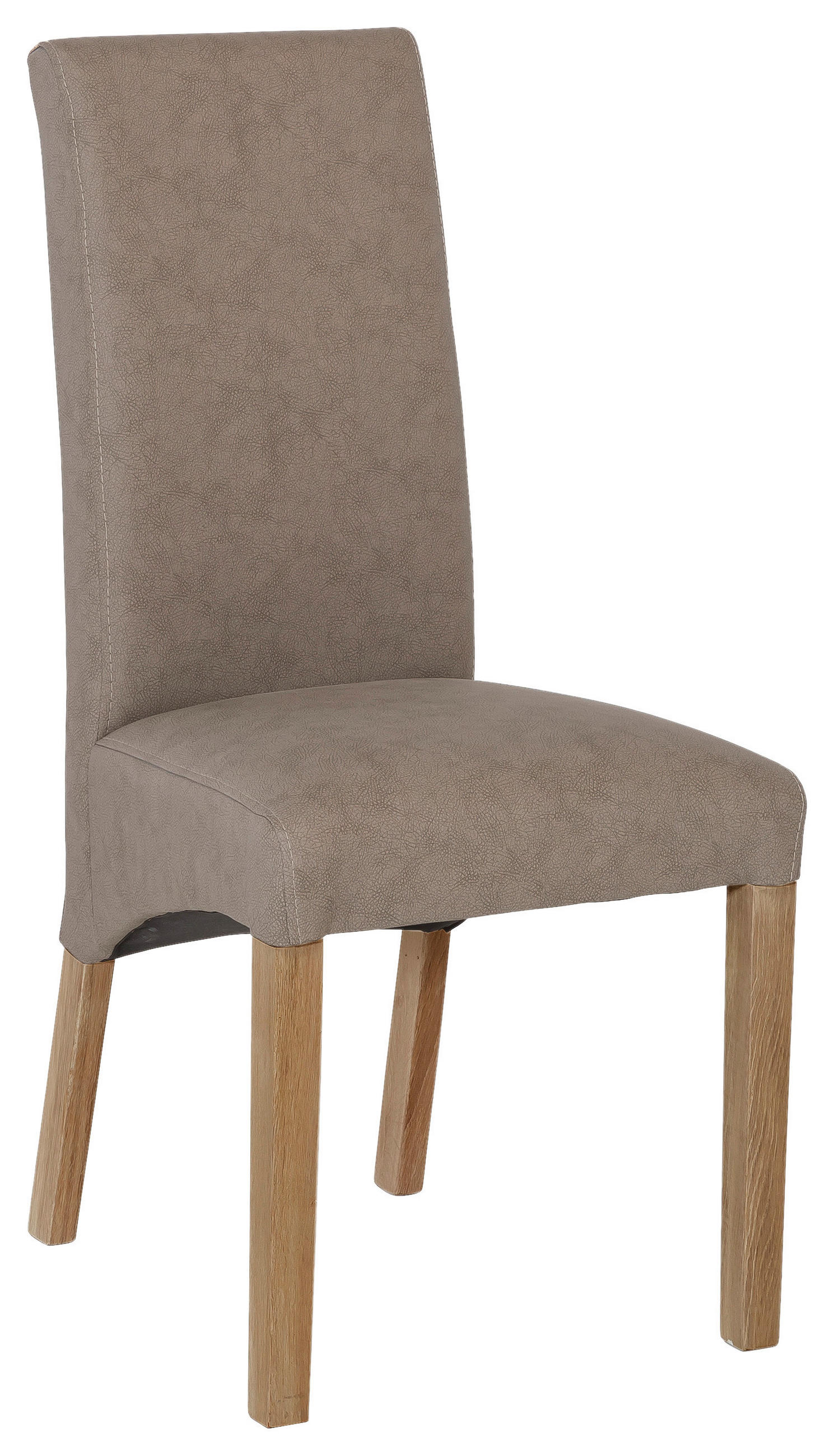 STUHL Lederlook Eichefarben, Graubraun  - Eichefarben/Graubraun, KONVENTIONELL, Holz/Textil (47/102/57cm) - Carryhome