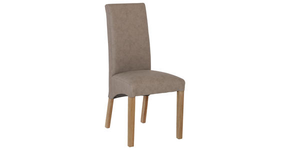 STUHL Lederlook Eichefarben, Graubraun - Eichefarben/Graubraun, KONVENTIONELL, Holz/Textil (47/102/57cm) - Carryhome