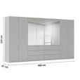 DREHTÜRENSCHRANK 400/235/61 cm,  in Graphitfarben, 8-türig  - Graphitfarben, Basics, Glas/Holzwerkstoff (400/235/61cm) - Novel