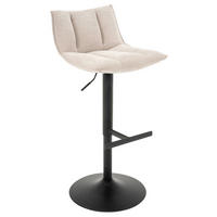 BARHOCKER Webstoff Beige Eisen Sitzfläche 360° drehbar  - Beige/Schwarz, MODERN, Textil/Metall (46/87-108/52cm) - MID.YOU