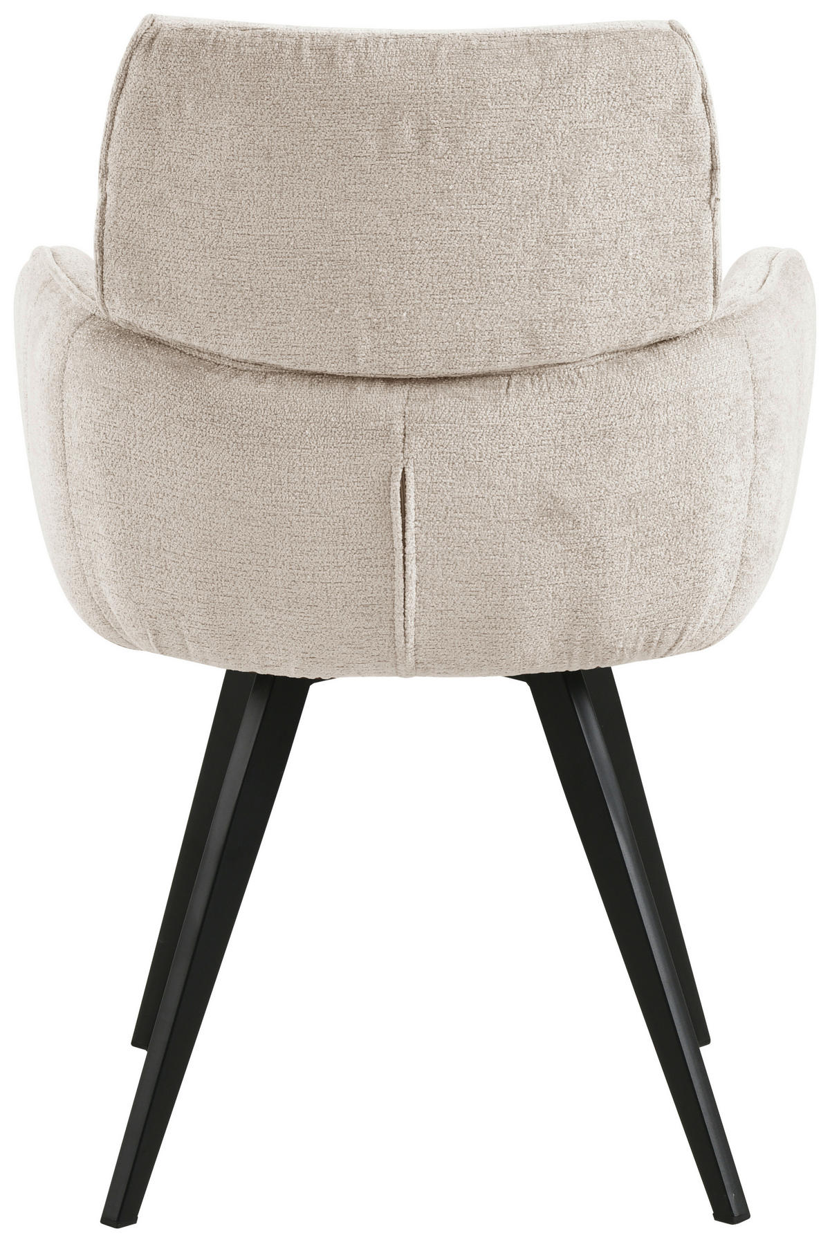 ARMLEHNSTUHL  in Eisen Chenille  - Hellgrau/Schwarz, Design, Textil/Metall (61/86/63cm) - home24