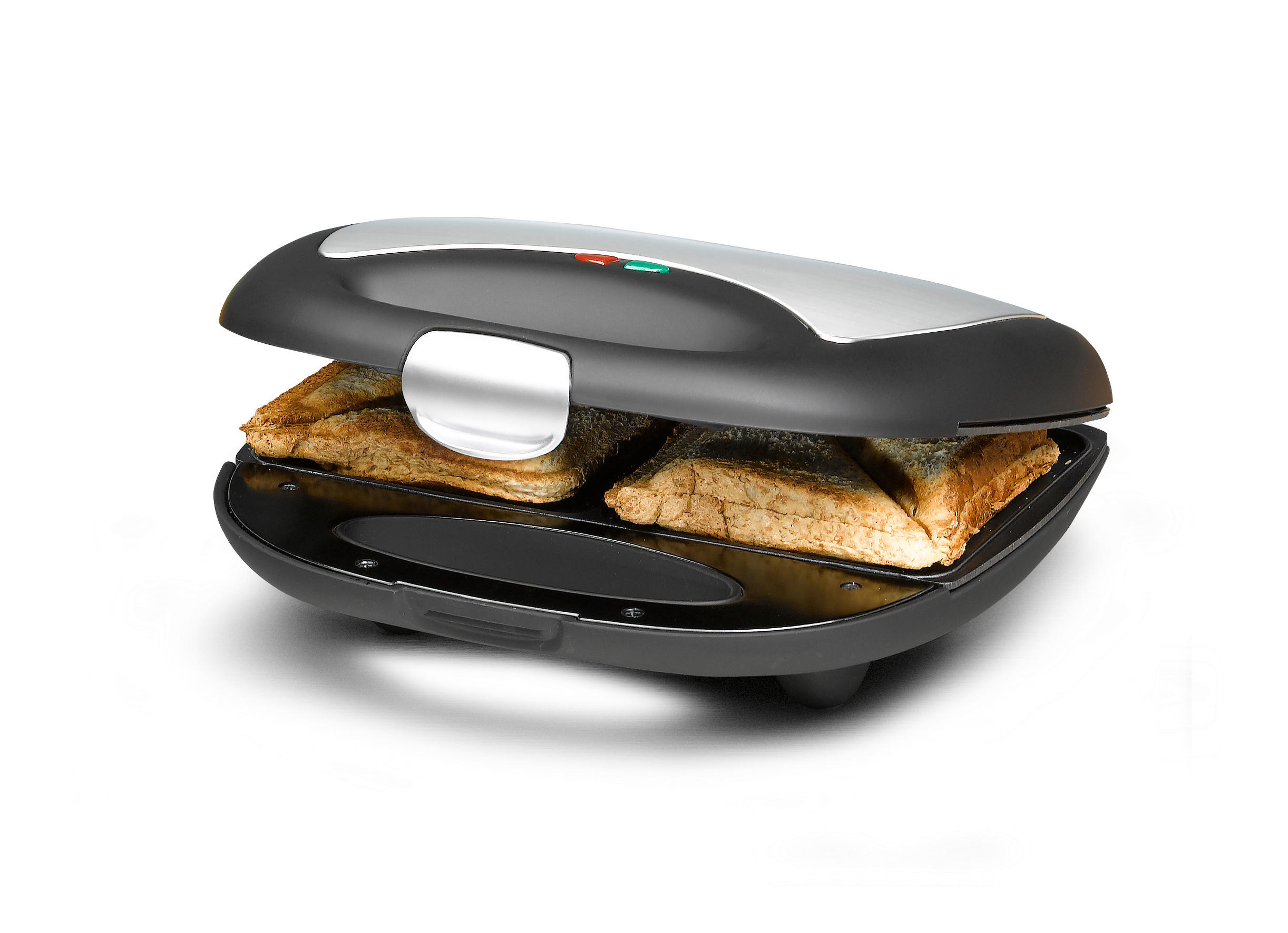 SANDWICHTOASTER  - Schwarzchrom, Basics, Kunststoff/Metall (25.5/9/24cm) - Rommelsbacher