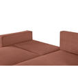 ECKSOFA Rostfarben Feincord  - Rostfarben/Schwarz, KONVENTIONELL, Kunststoff/Textil (242/151cm) - Carryhome