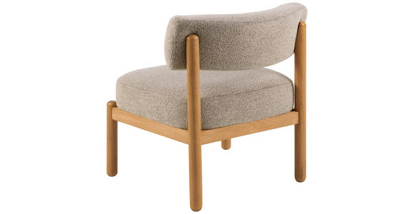 SESSEL Flachgewebe Beige - Eichefarben/Beige, Design, Holz/Textil (66,5/75/69cm) - Carryhome