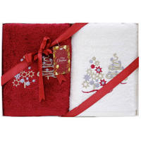 TÖRÖLKÖZŐ SZETT - piros/fehér, Basics, textil (34,5/23/5cm)