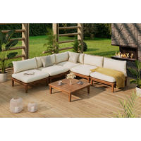 LOUNGEGARNITUR   80/65/80 cm Akazie massiv  - Beige/Akaziefarben, MODERN, Holz (80/65/80cm) - Ambia Garden