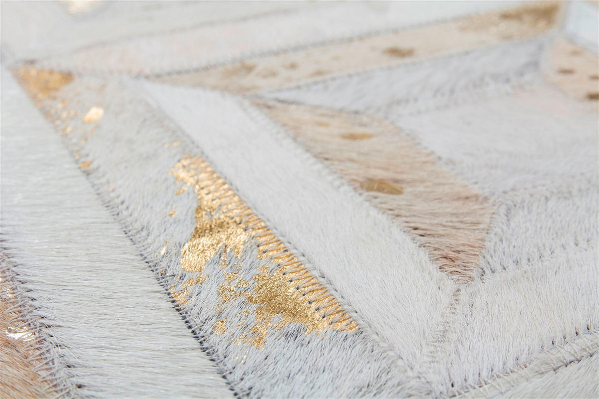 FLACHWEBETEPPICH 80/150 cm Spark 410 Elfenbein / Gold Creme, Goldfarben  - Goldfarben/Creme, Basics, Leder/Textil (80/150cm) - Novel