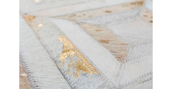FLACHWEBETEPPICH 120/170 cm Spark 410 Elfenbein / Gold Creme, Goldfarben - Goldfarben/Creme, Design, Leder/Textil (120/170cm) - Novel