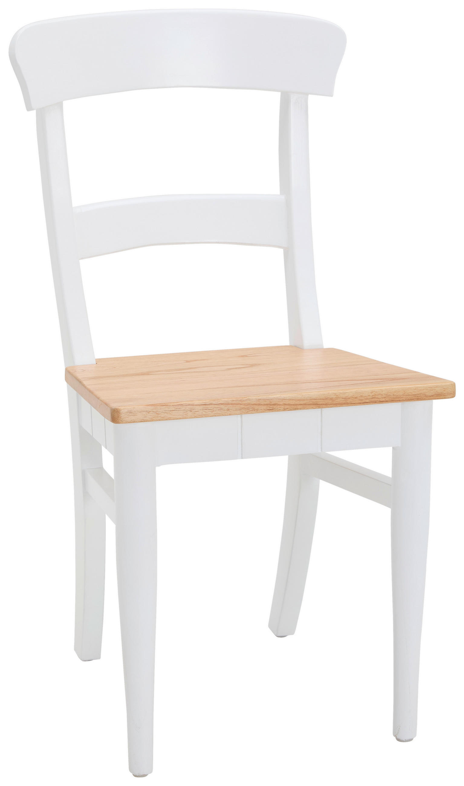 STUHL Naturfarben, Weiß Mindiholz massiv  - Weiß/Naturfarben, ROMANTIK / LANDHAUS, Holz/Holzwerkstoff (48/87/52cm) - MID.YOU