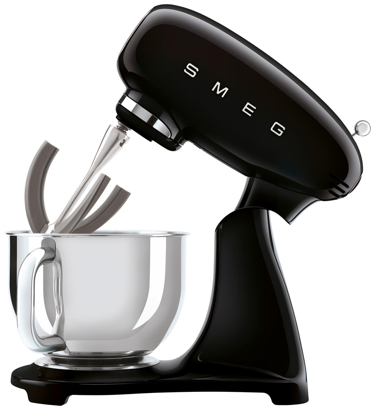 KÜCHENMASCHINE - Schwarz Hochglanz/Alufarben, Basics, Metall (40,5/37,8/22,1cm) - SMEG