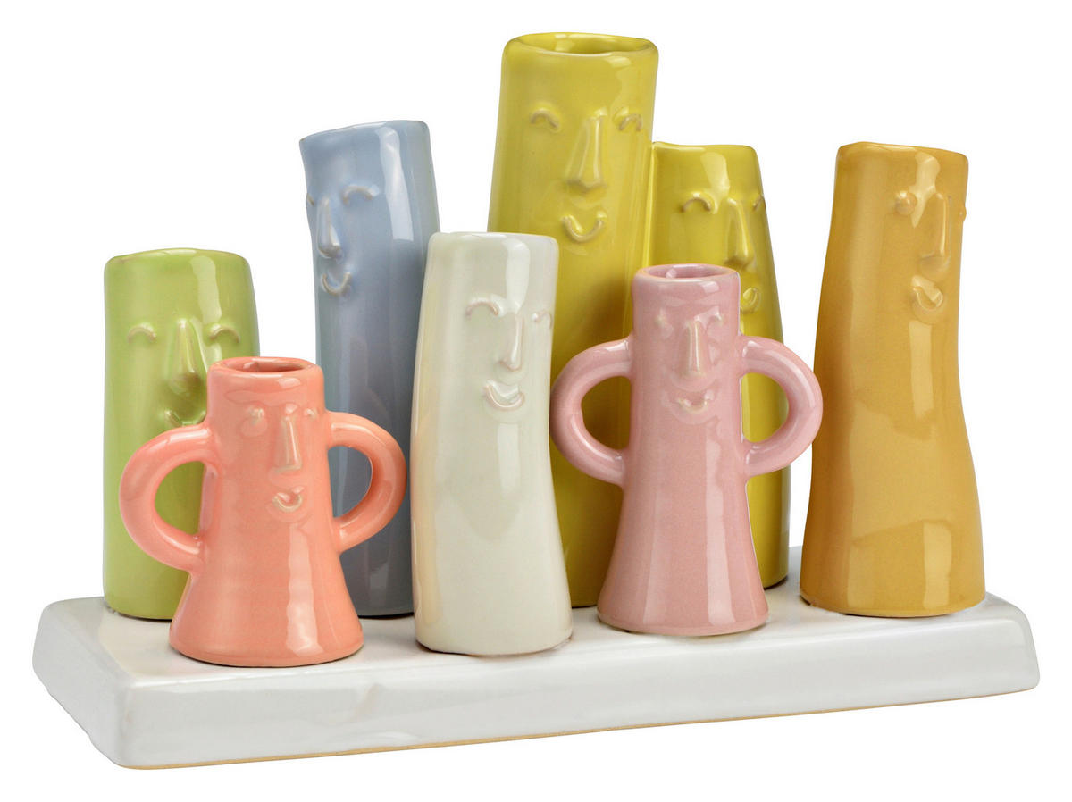 VASE  - Multicolor, Basics, Keramik (18,0/12,0/8,0cm)