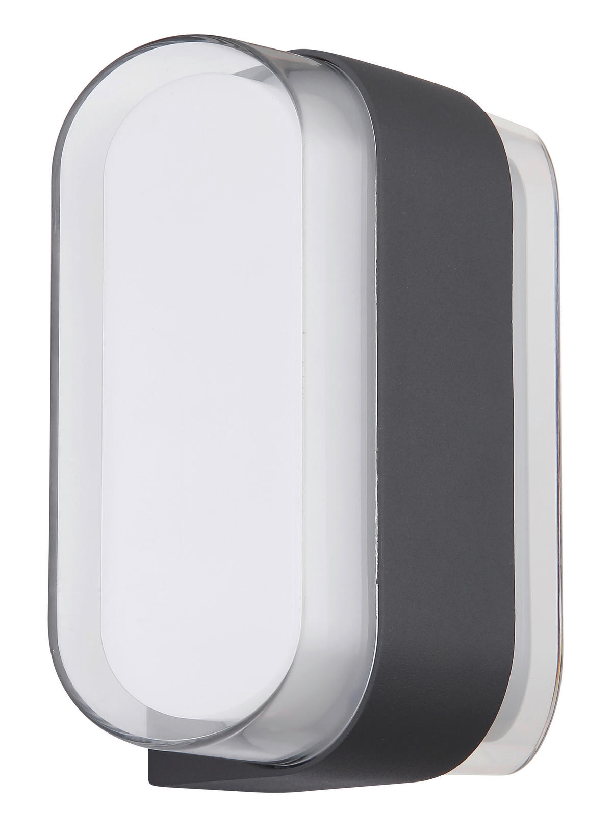 AUßENWANDLEUCHTE 16/7,8/12,5 cm   - Transparent/Anthrazit, Design, Kunststoff/Metall (16/7,8/12,5cm) - Globo