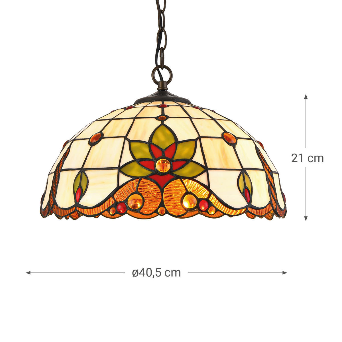 FÜGGŐLÁMPA 40.5/210/40.5 cm  - többszínű, Basics, Üveg (40.5/210/40.5cm)