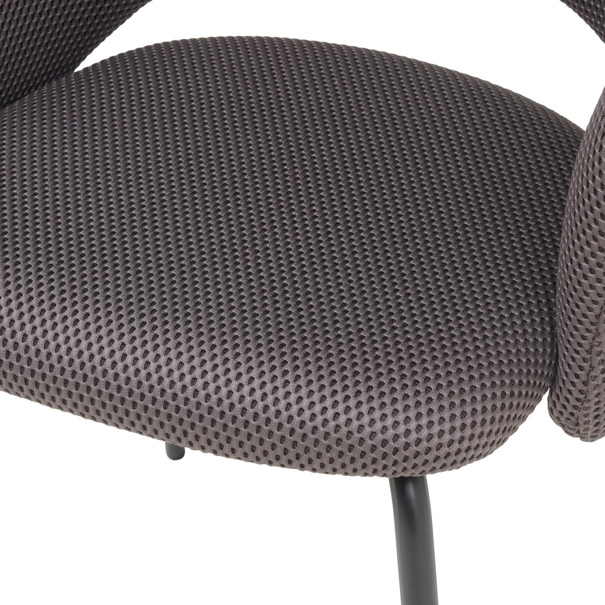 ARMLEHNSTUHL  in Eisen Netzbespannung  - Schwarz/Grau, MODERN, Textil/Metall (58/80/60cm) - MID.YOU