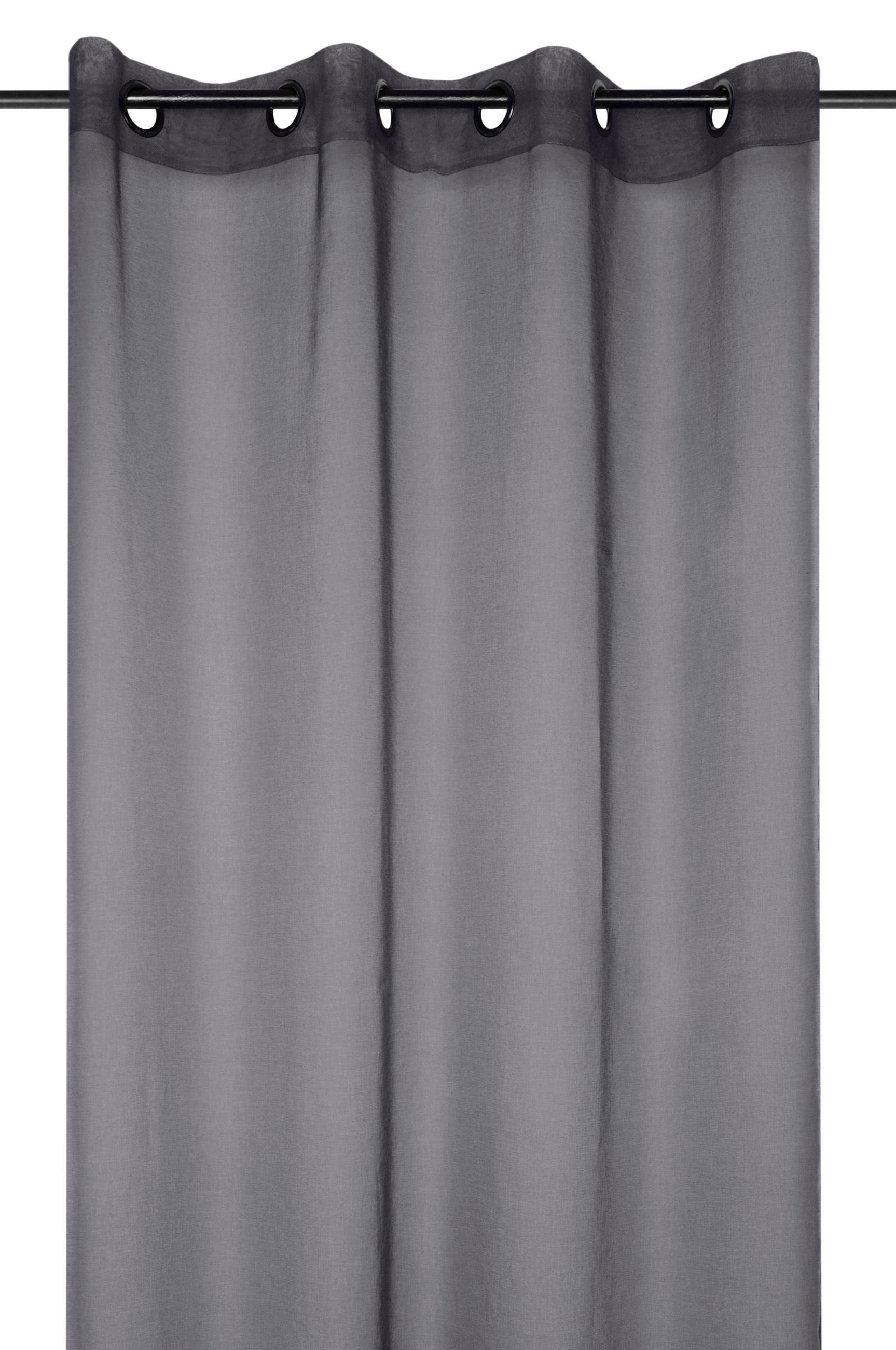 KONČANA ZAVESA  pol prosojno   135/260 cm  - antracit, Basics, tekstil (135/260cm)
