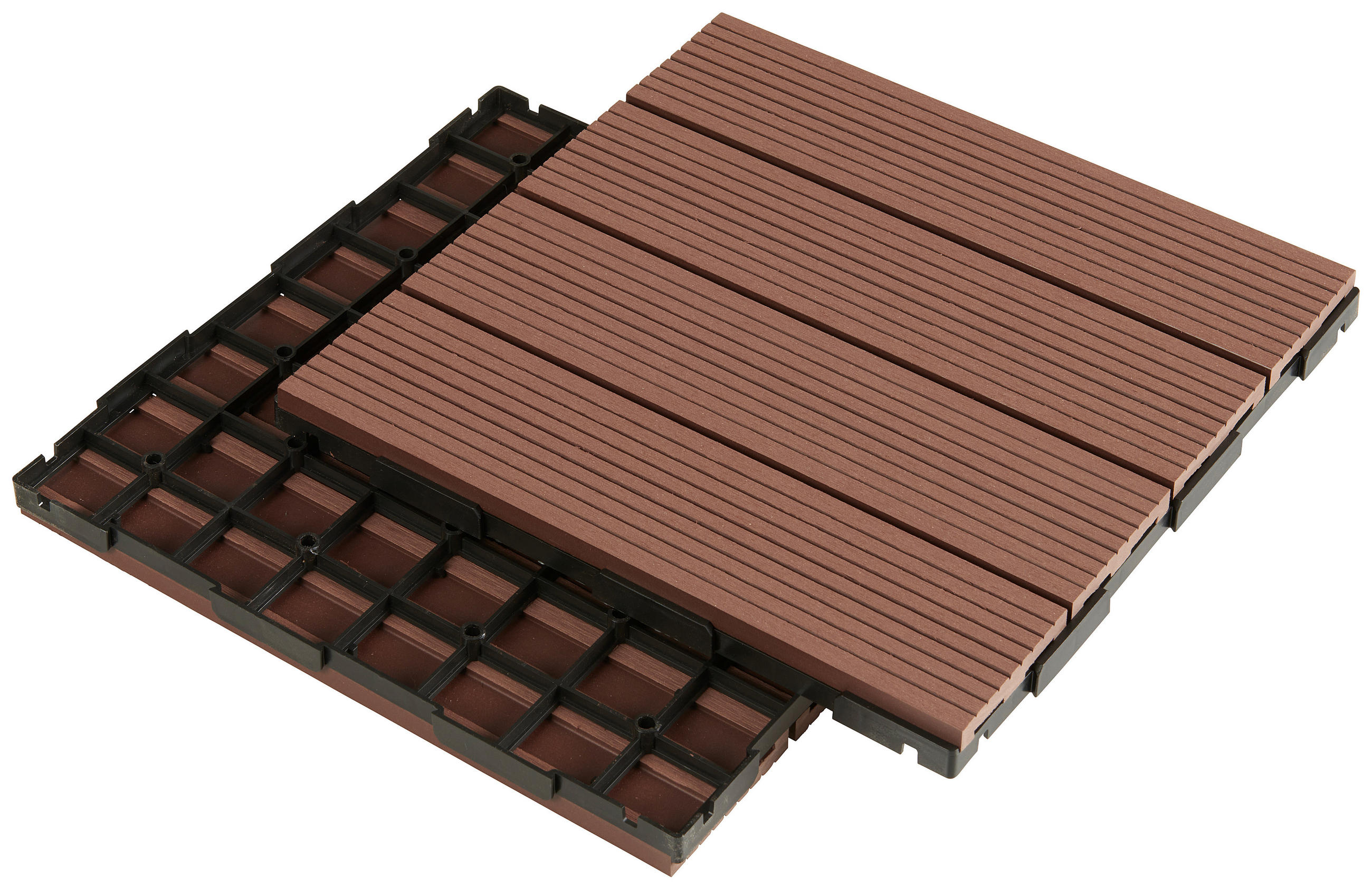 TERRASSENFLIESE Braun 11 Stück - Braun, Basics, Kunststoff (30/30/2cm) - Ambia Garden