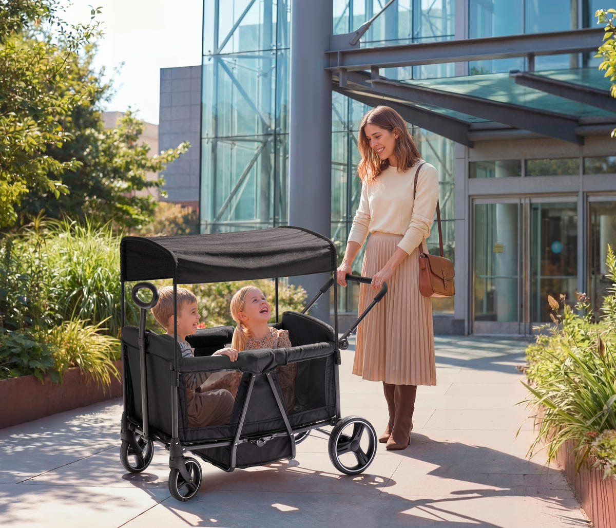 BOLLERWAGEN    - Schwarz/Olivgrün, Basics, Kunststoff/Textil (112/58/108cm) - Jimmylee