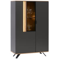 HIGHBOARD Anthrazit, Eichefarben  92,9/136,6/42 cm  - Eichefarben/Anthrazit, Design, Glas/Holzwerkstoff (92,9/136,6/42cm) - Dieter Knoll