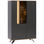 HIGHBOARD Anthrazit, Eichefarben  92,9/136,6/42 cm  - Eichefarben/Anthrazit, Design, Glas/Holzwerkstoff (92,9/136,6/42cm) - Dieter Knoll