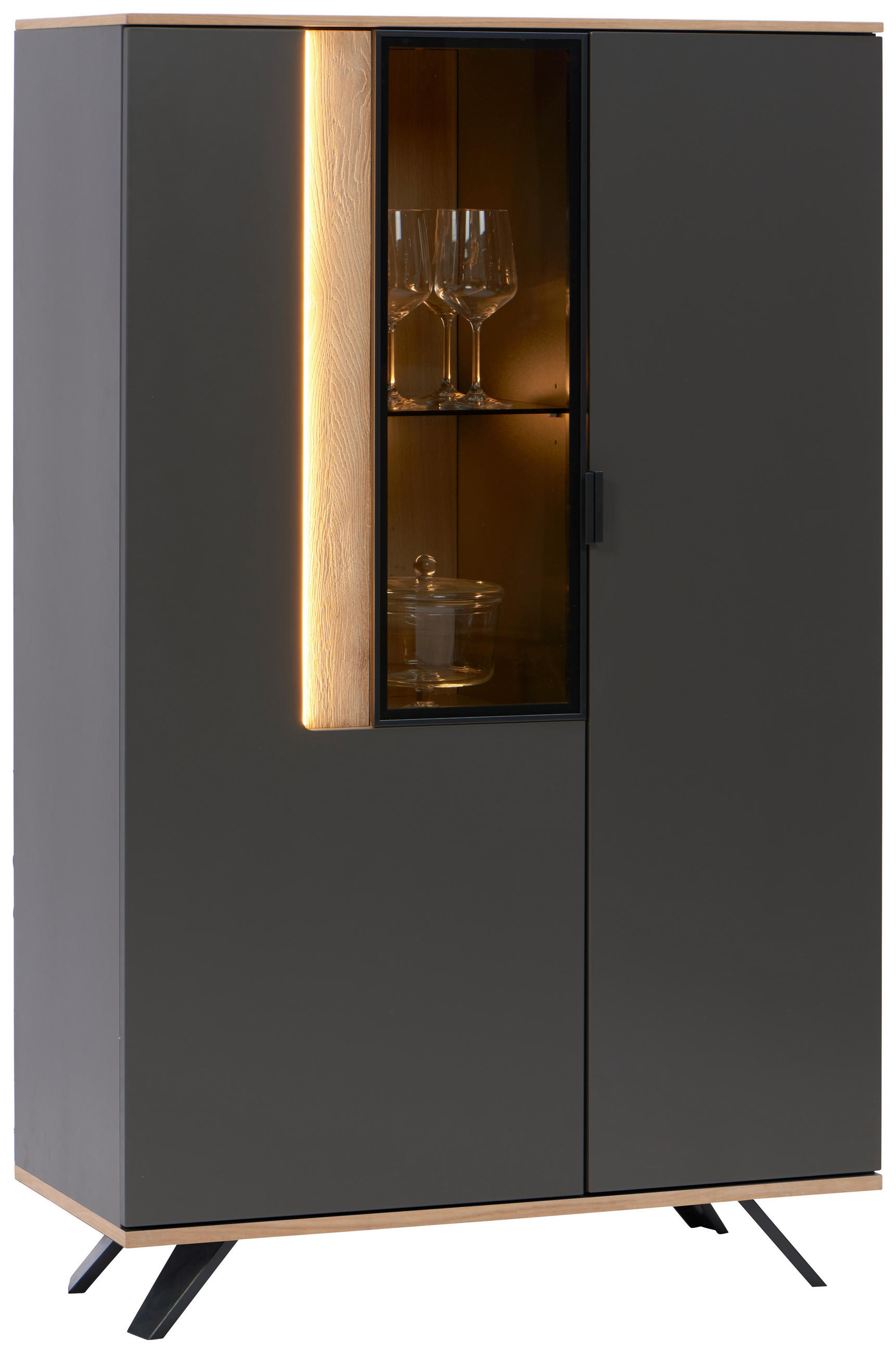 Dieter Knoll Highboard Cremona Anthrazit, Eiche 92.9x136.6x42 cm
