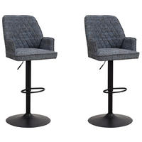 BARHOCKER-SET in Blau  - Blau/Schwarz, Design, Textil/Metall (54/100/58cm) - MID.YOU
