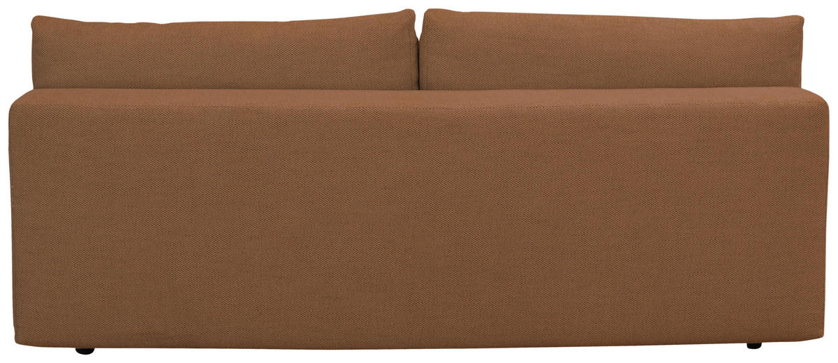 BOXSPRINGSOFA in Chenille Rostfarben  - Rostfarben/Schwarz, MODERN, Kunststoff/Textil (210/72/105cm) - Cantus