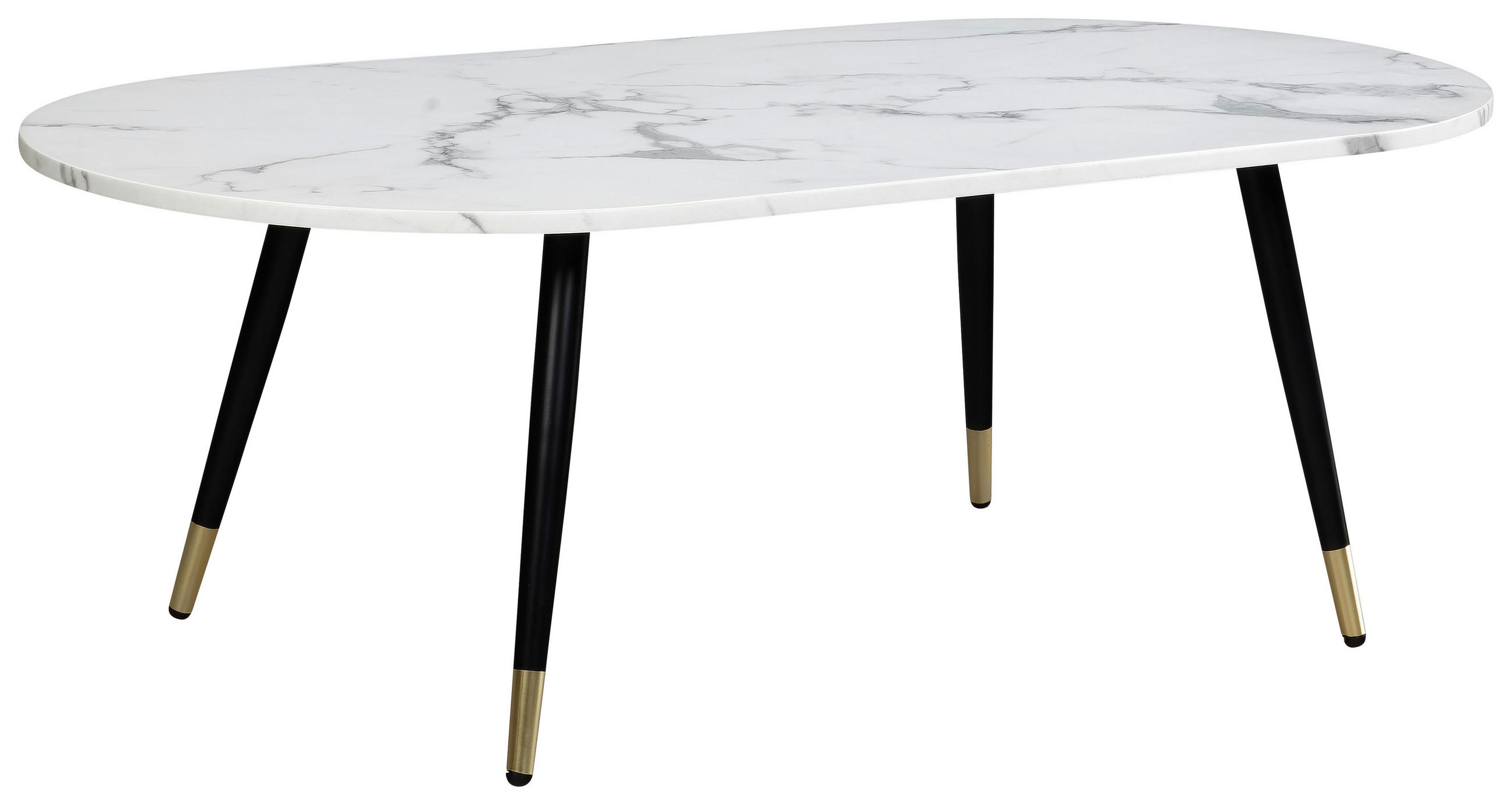 KONFERENČNÝ STOLÍK, biela, kompozitné drevo, 120/60/41,5 cm - čierna/biela, Design, kov/kompozitné drevo (120/60/41,5cm) - MID.YOU
