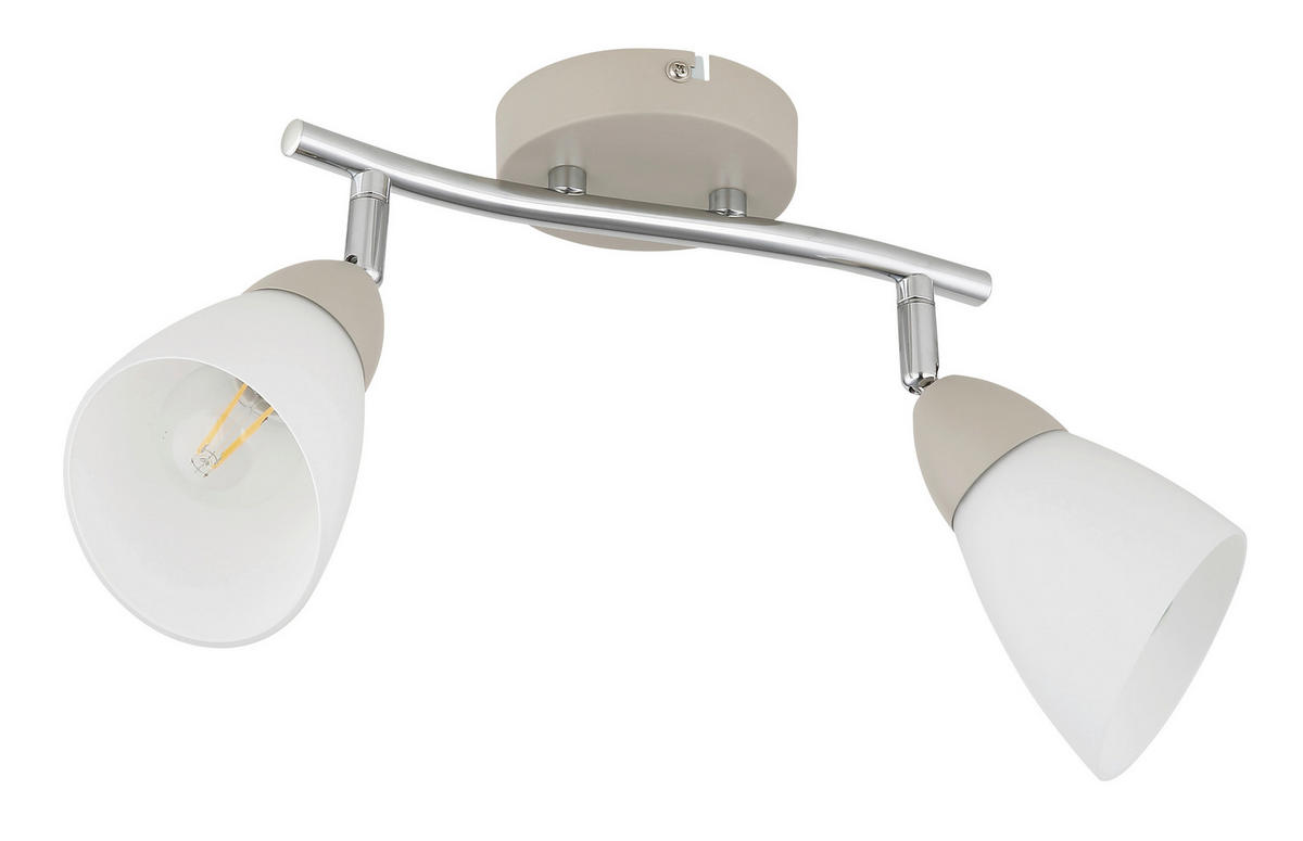 STRAHLER Paula 25/10/21 cm  - Sandfarben/Chromfarben, Design, Glas/Metall (25/10/21cm) - Globo