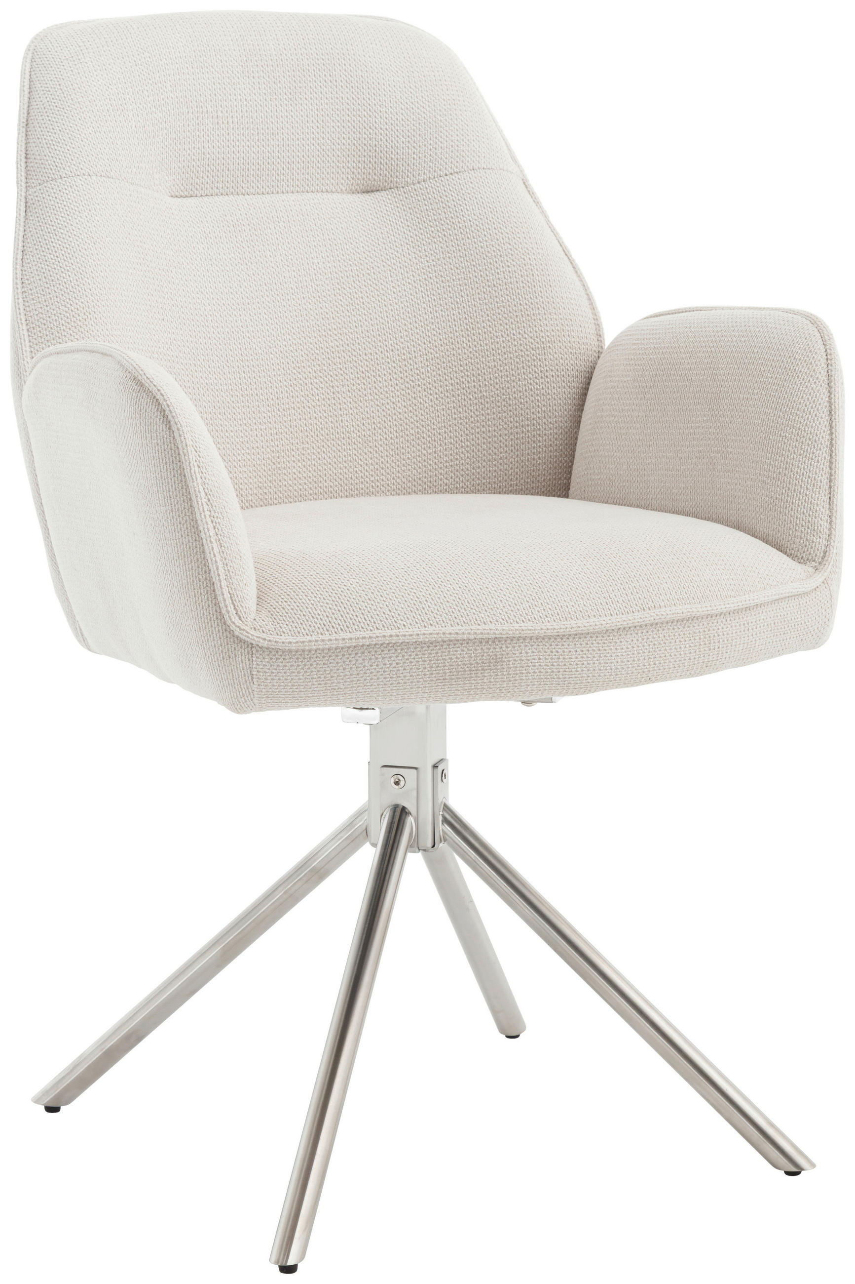 Livetastic Armlehnstuhl Creme, Edelstahl 60x89x64 cm