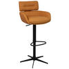 BARHOCKER Echtleder Schwarz, Cognac Eisen Sitzfläche 360° drehbar, Lederauswahl  - Cognac/Schwarz, Design, Leder/Metall (54/99-116.5/52cm) - Dieter Knoll