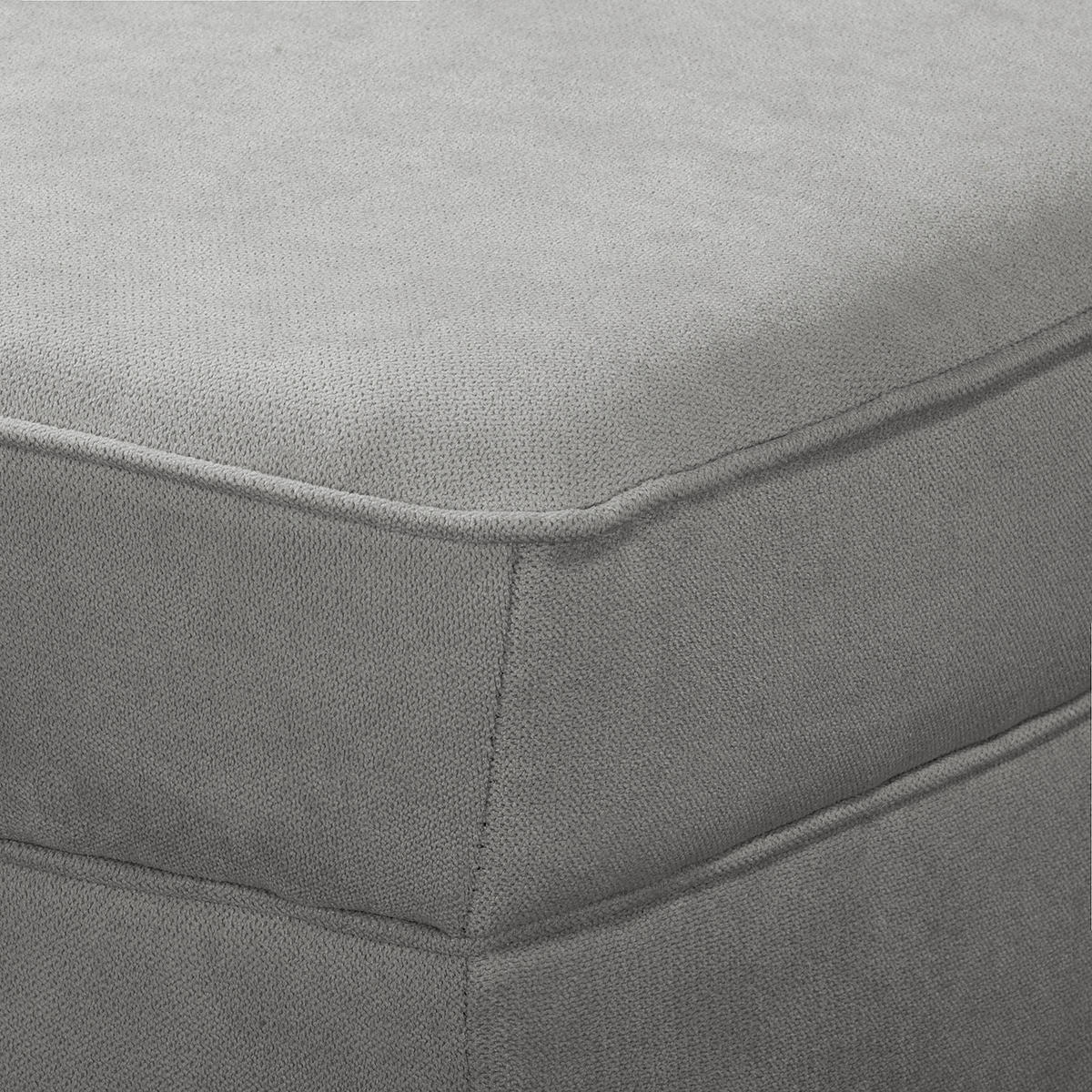 RÉCAMIERE Mikrofaser Grau  - Braun/Grau, Design, Holz/Textil (185/93/75cm) - Livetastic