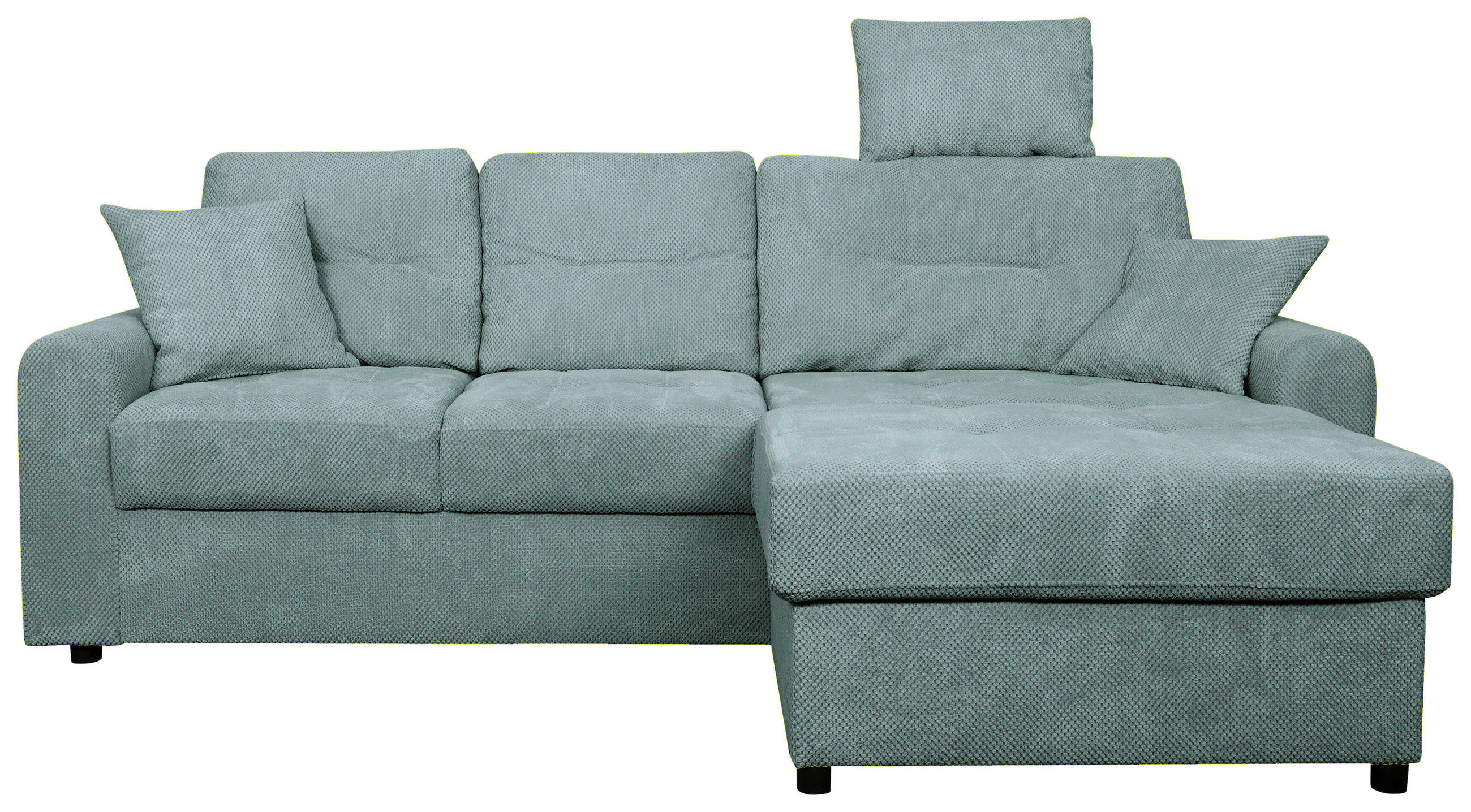 ECKSOFA Mintgrün Chenille  - Schwarz/Mintgrün, KONVENTIONELL, Kunststoff/Textil (232/153cm) - Carryhome