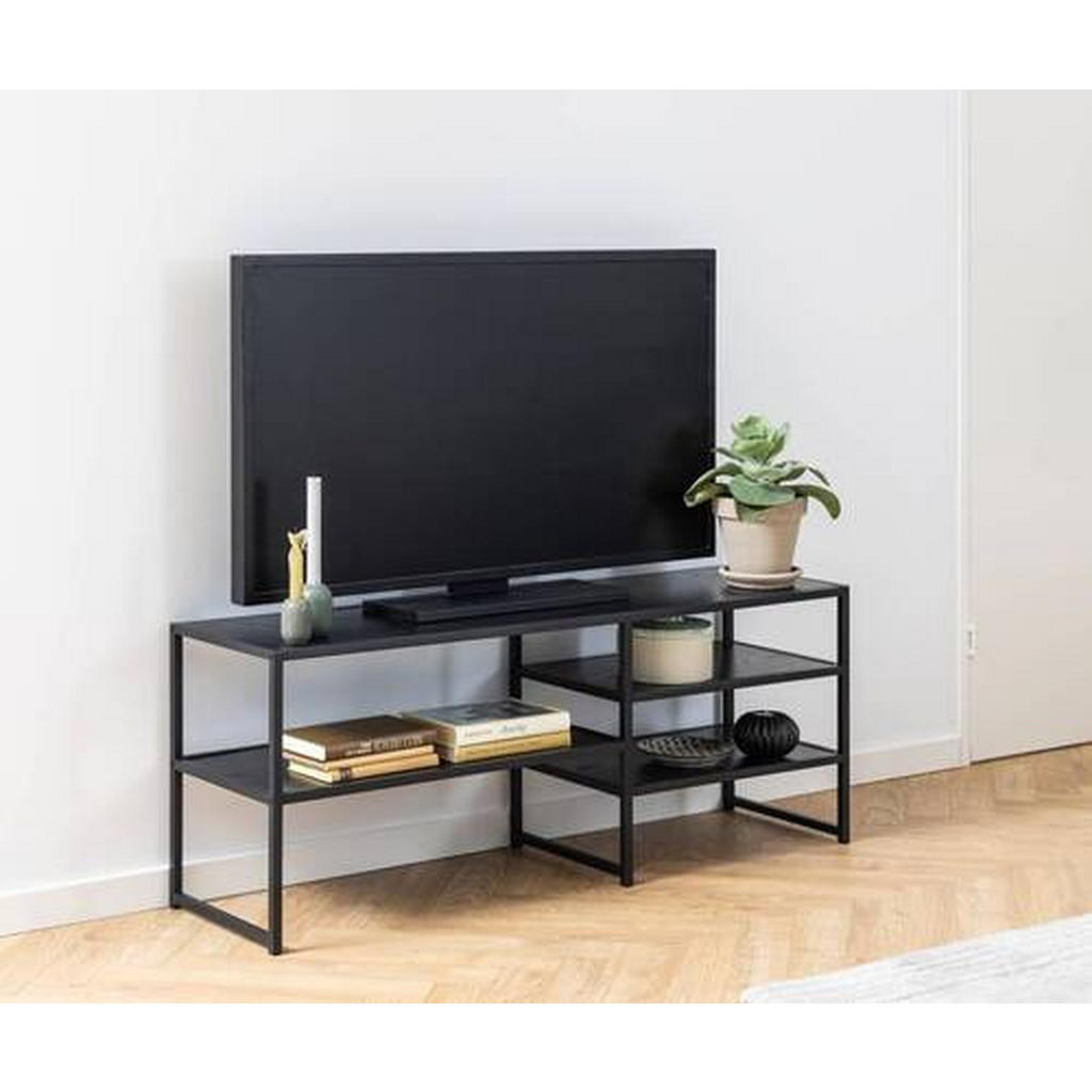 Thumbnail - Xxxl Tv-Element Seaford, Schwarz, Holzwerkstoff, 3 Fächer, 120x46x33 cm, Kleinmöbel
